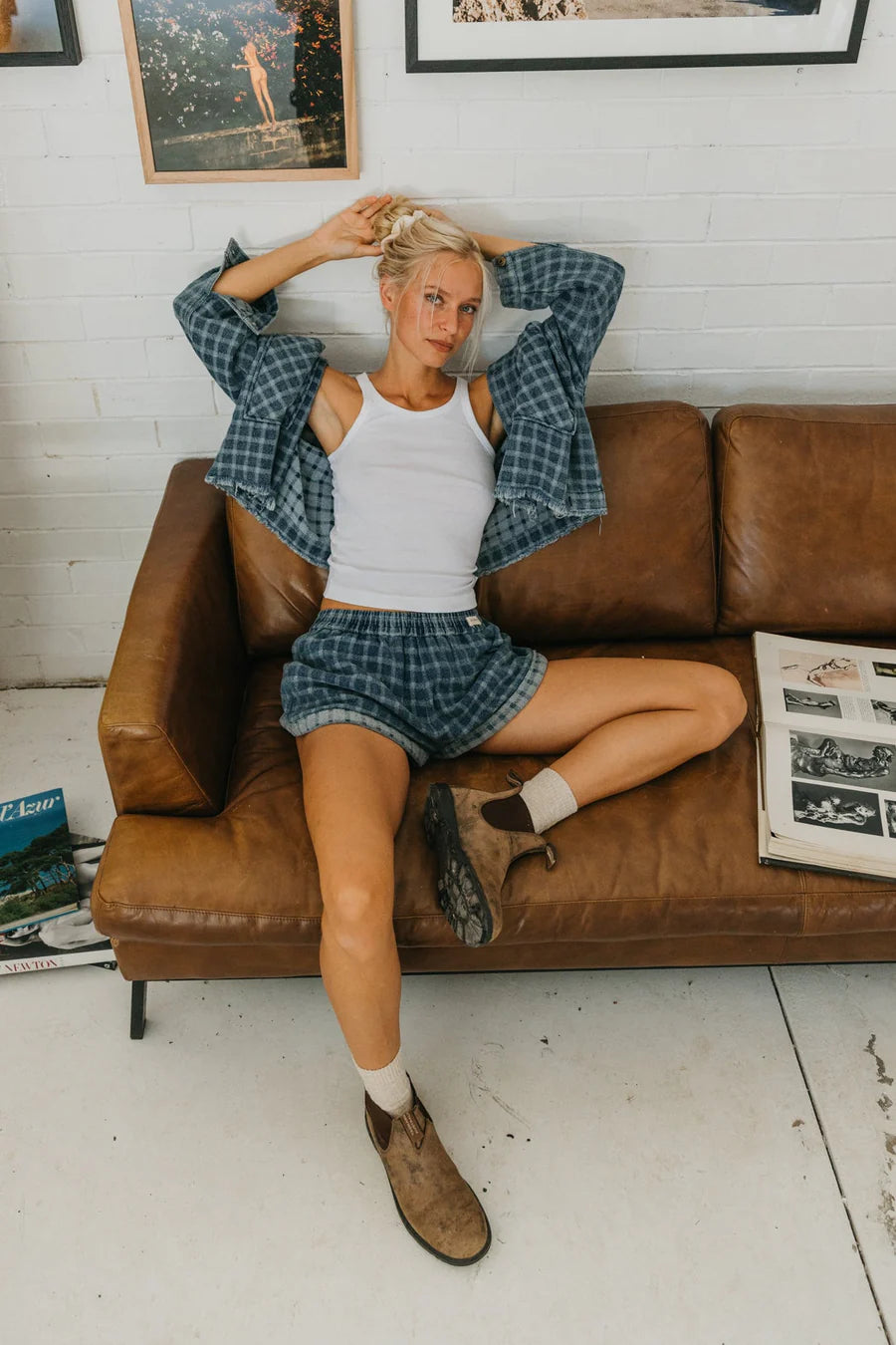 Weston Checkered Denim Jacket  | Unisex