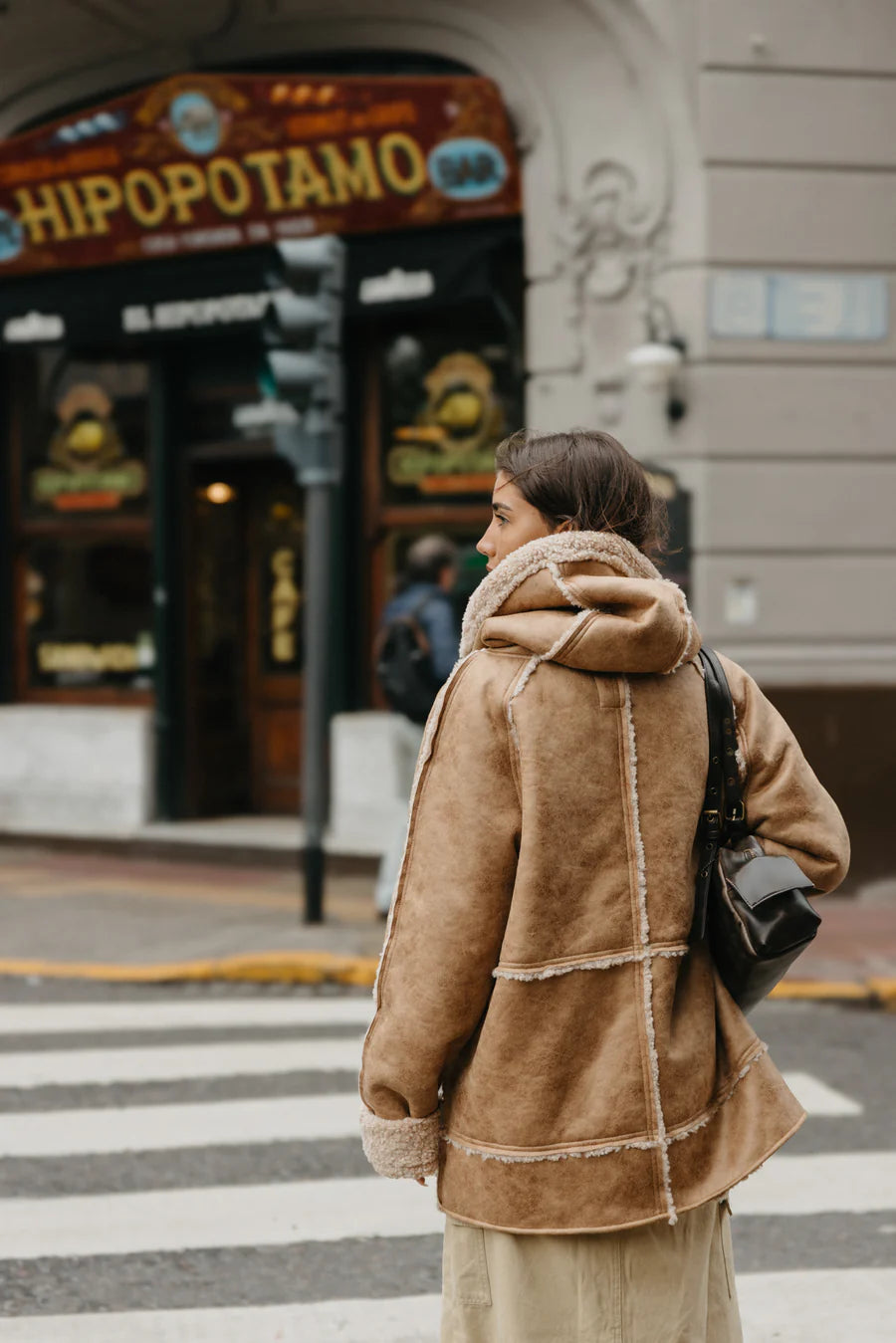 Wildway Sherpa Suede Jacket Unisex - Light Brown