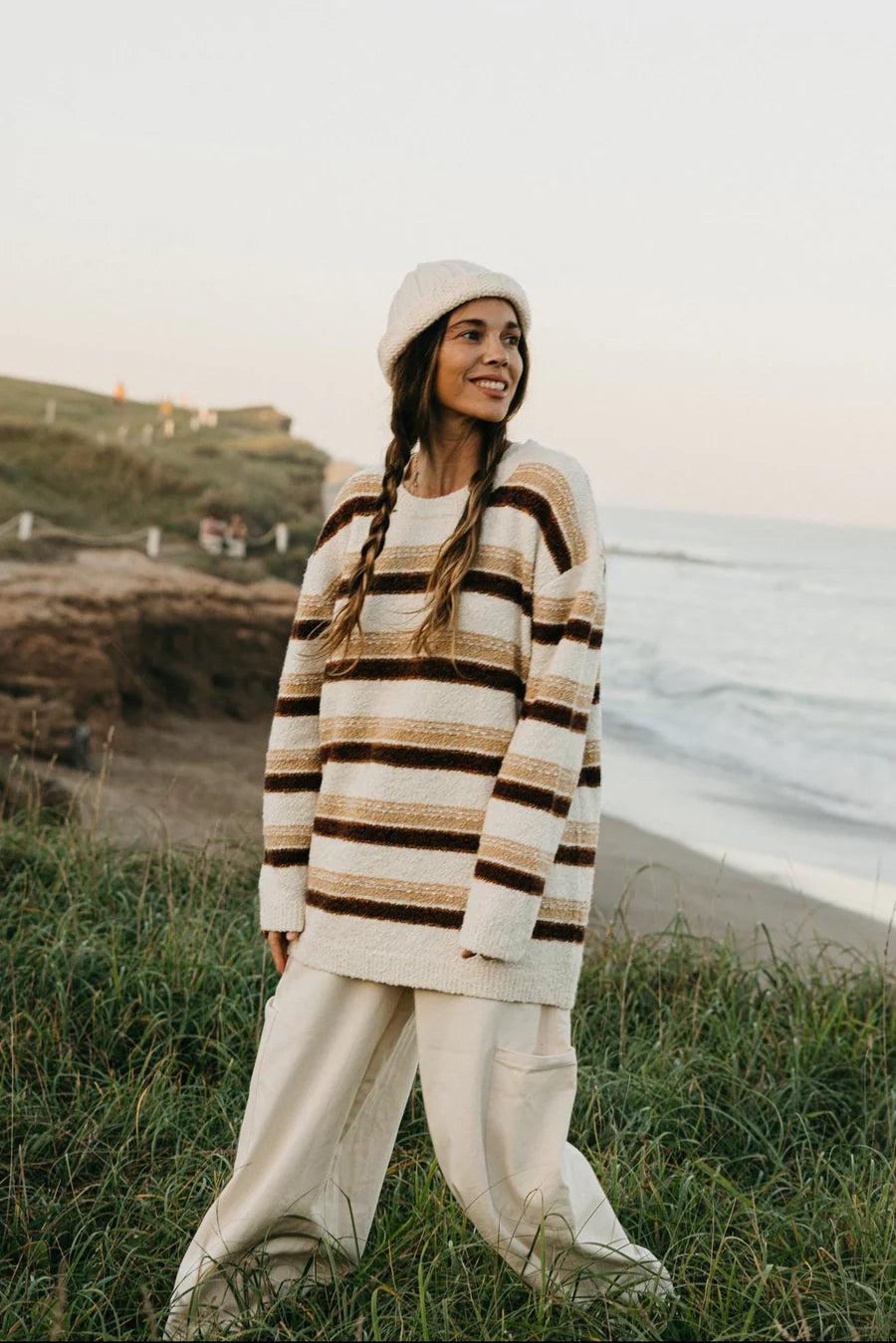 Sundance Striped Knit Unisex - Cream