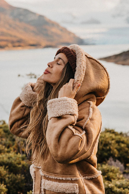 Wildway Sherpa Suede Jacket Unisex - Light Brown