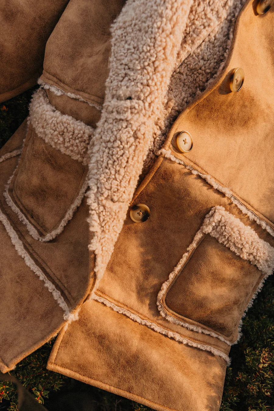 Wildway Sherpa Suede Jacket Unisex - Light Brown