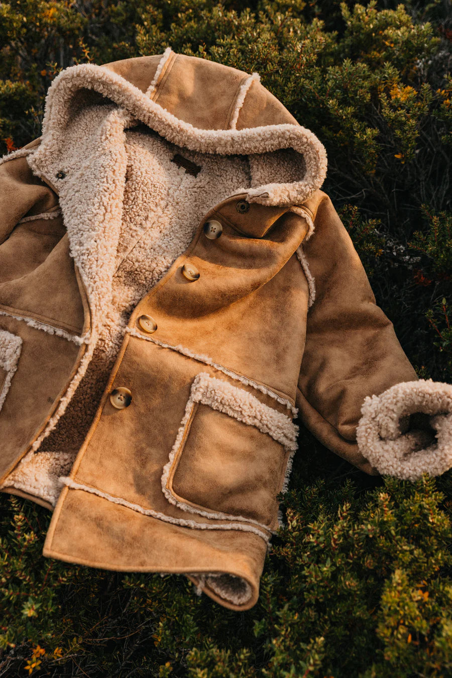 Wildway Sherpa Suede Jacket Unisex - Light Brown