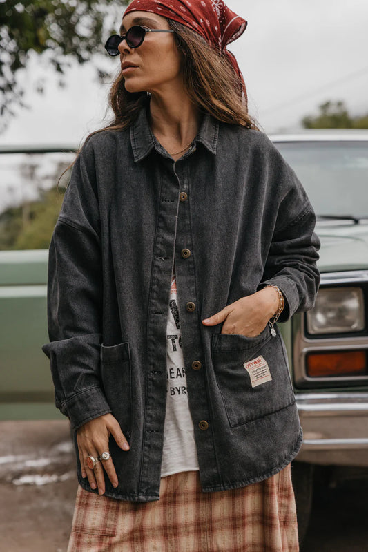 Carter Light Denim Jacket | Washed Black