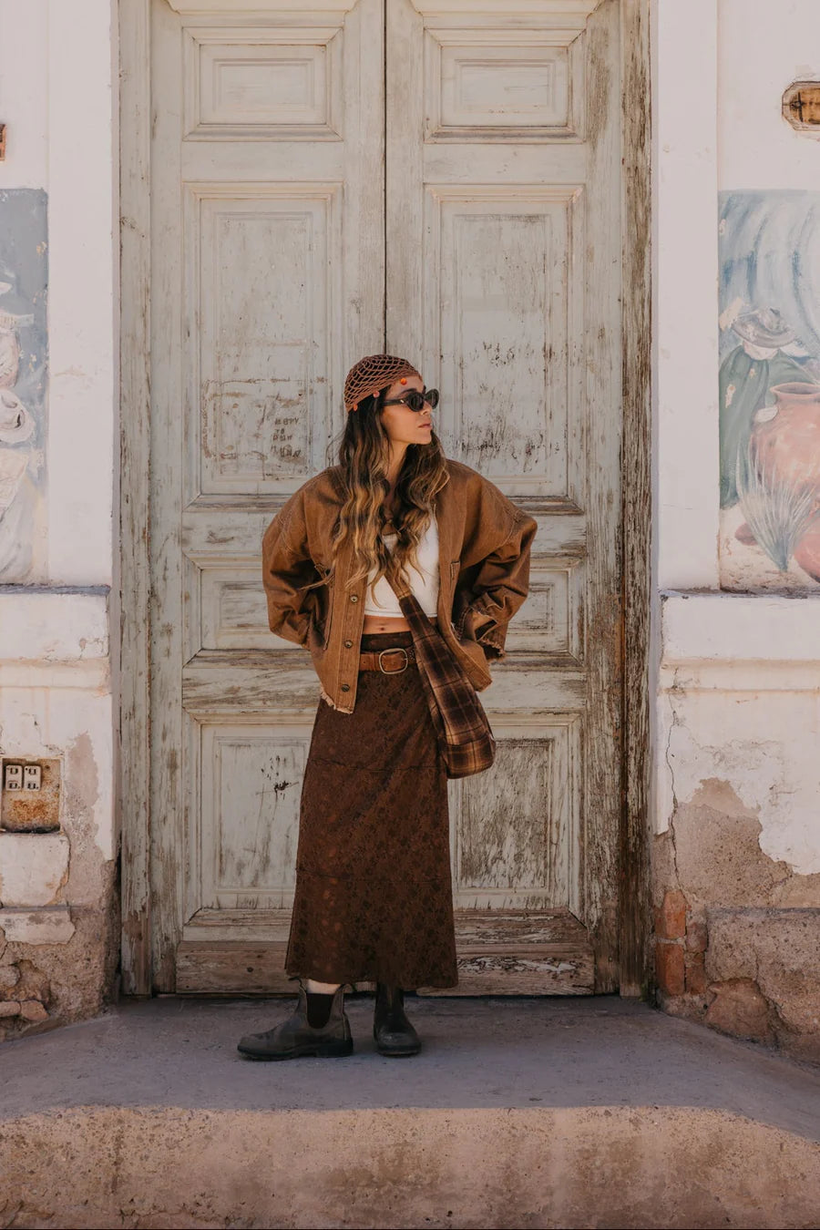 Moonlace Midi Skirt - Brown