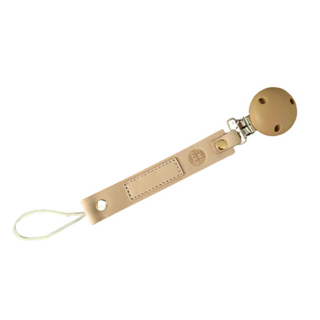 Coloured Panel Leather Dummy Clips: Baby Blue / Baby Blue