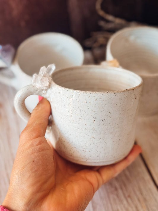 Handmade Ceramic Mug with Crystal Detail