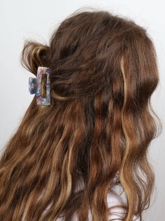 Claw Clip - Acetate Small Elongated Rectangle - Wistful