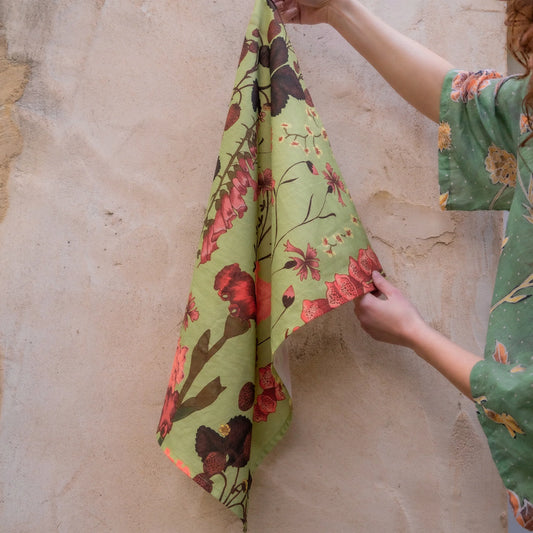 Flourish Tea Towel - Matcha