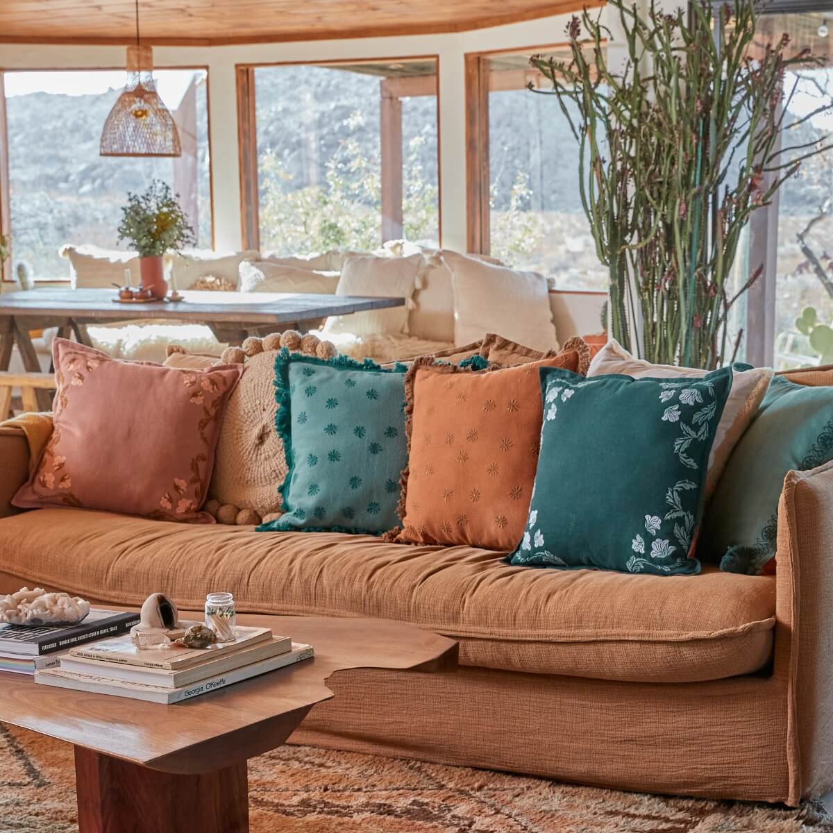 Hemp Cushion Cover - Teal