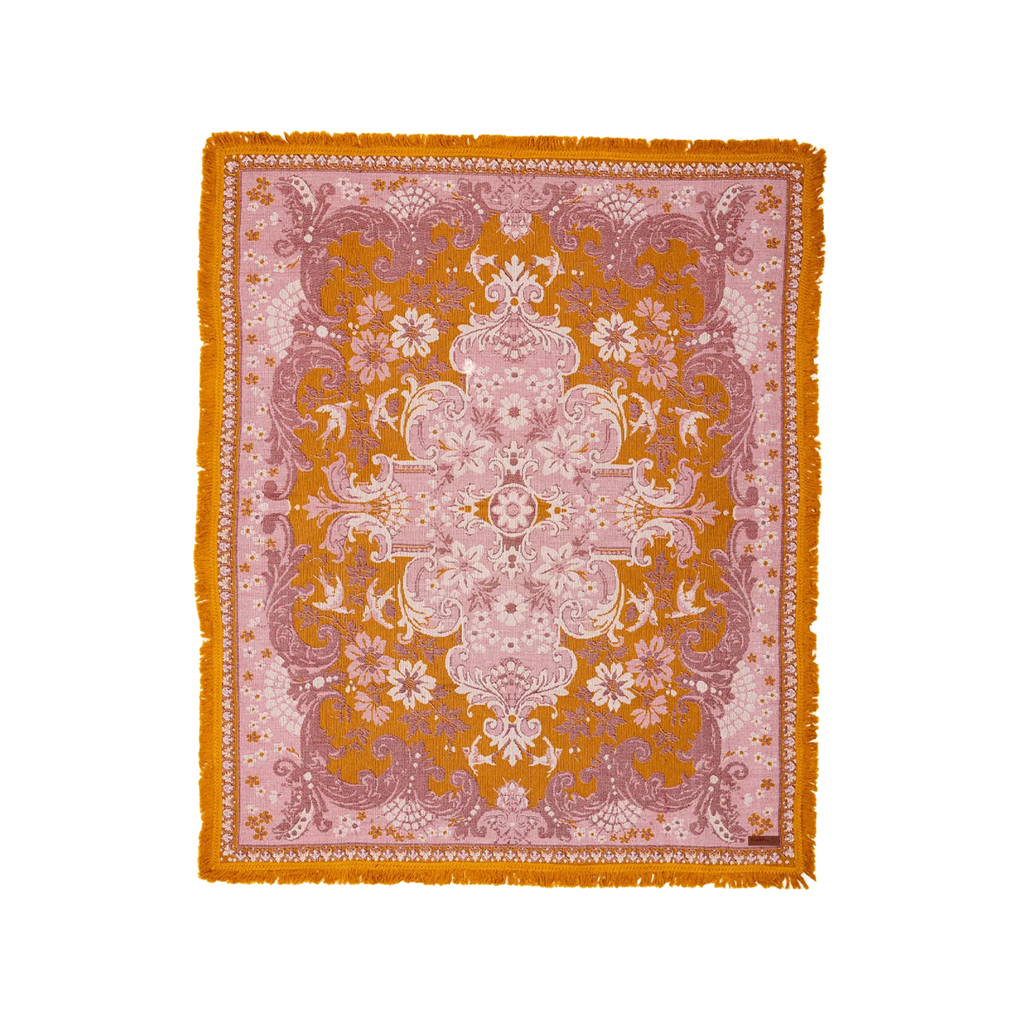 Ornate Floral Throw - Rose