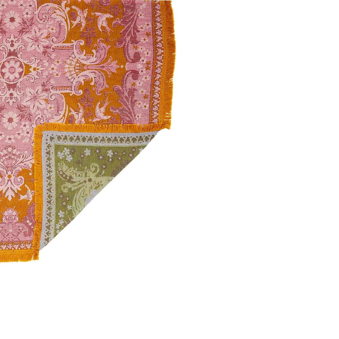 Ornate Floral Throw - Rose